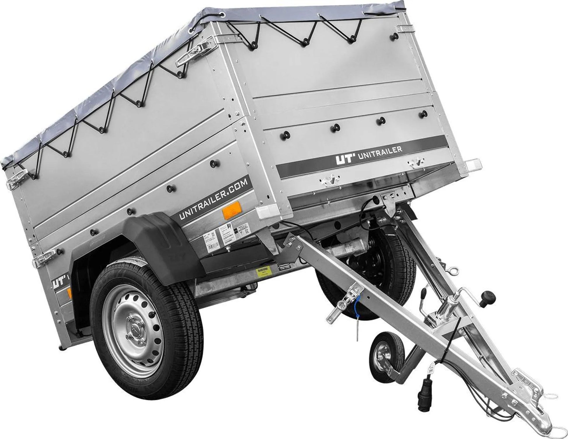 Anhänger GARDEN TRAILER 150 KIPP mit zusätzlichen Bordwänden, Stützrad und Flachplane - Neu