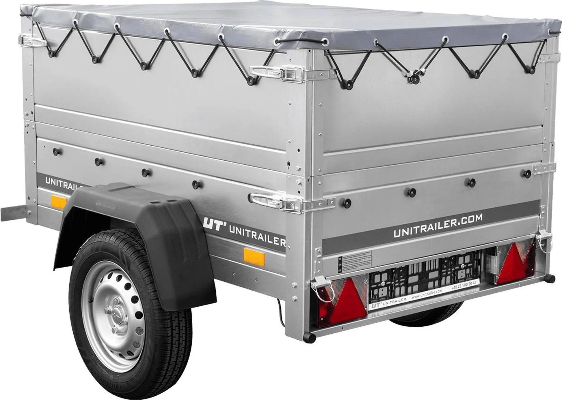 Anhänger GARDEN TRAILER 150 KIPP mit zusätzlichen Bordwänden, Stützrad und Flachplane - Neu