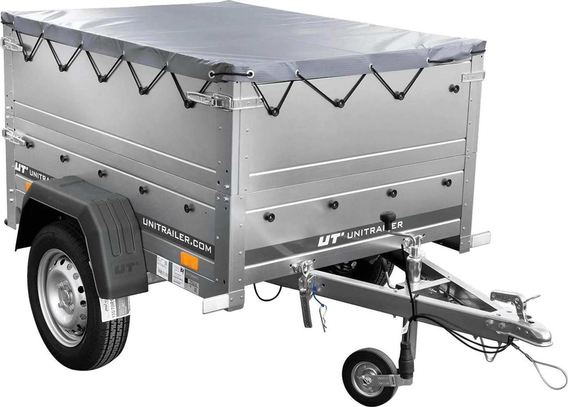Anhänger GARDEN TRAILER 150 KIPP mit zusätzlichen Bordwänden, Stützrad und Flachplane - Neu