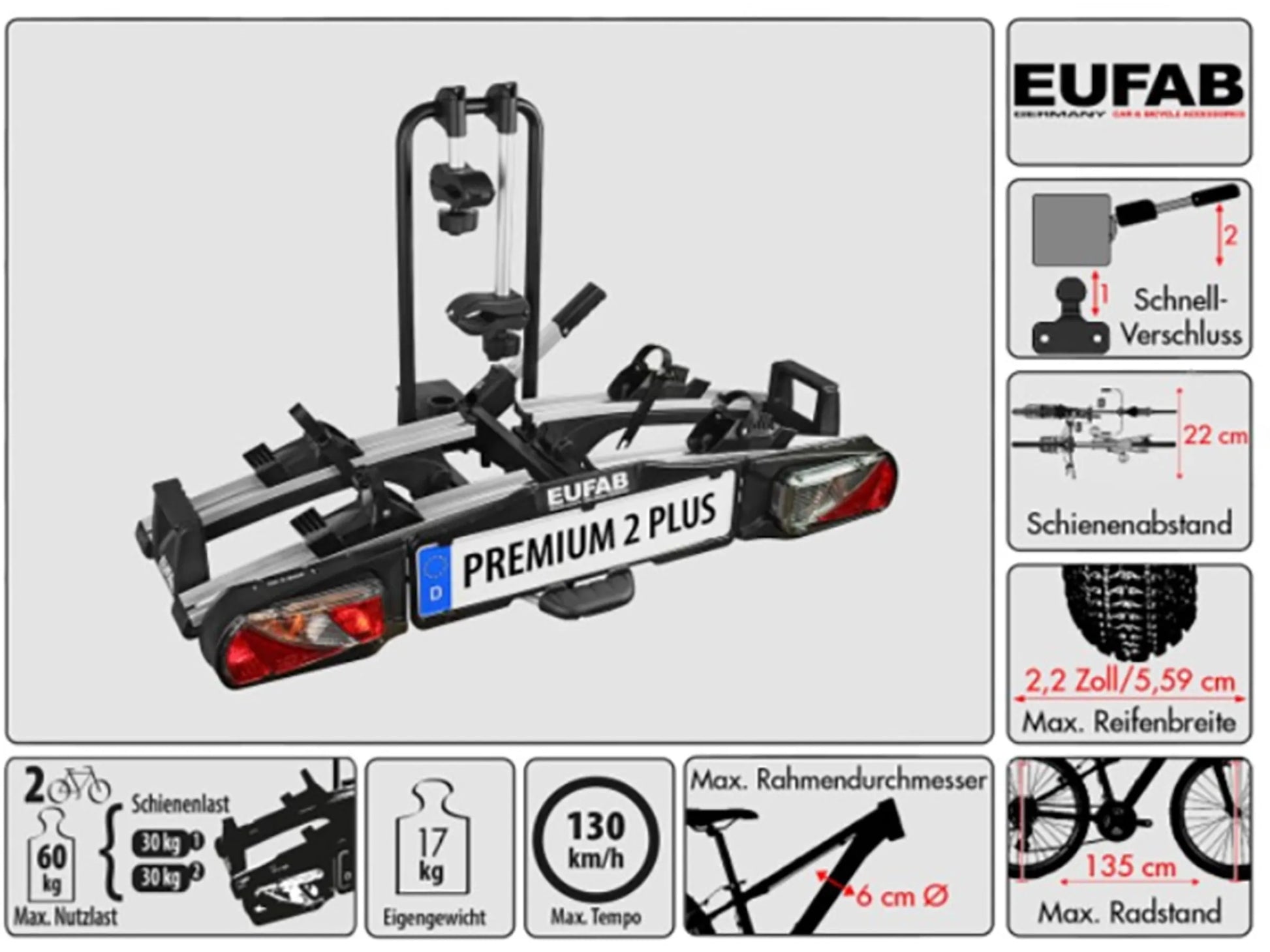 Eufab Fahrradträger Premium 2 Plus