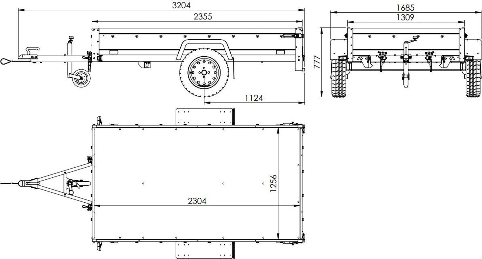 Pkw Transport Anhänger 230x125 Garden Trailer 230 KIPP mit Laubgitteraufsatz, blauer Flachplane, Planenträgern und Stützrad