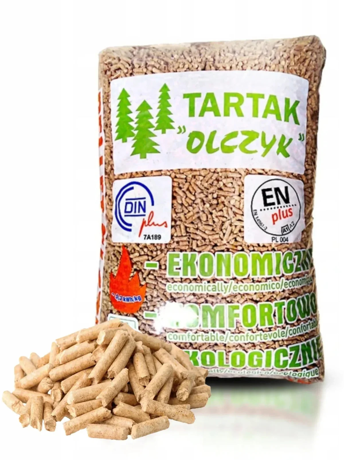 Olczyk Holzpellets 975 kg (65 x 15 kg) – ENplus Heizpellets aus Nadelholz
