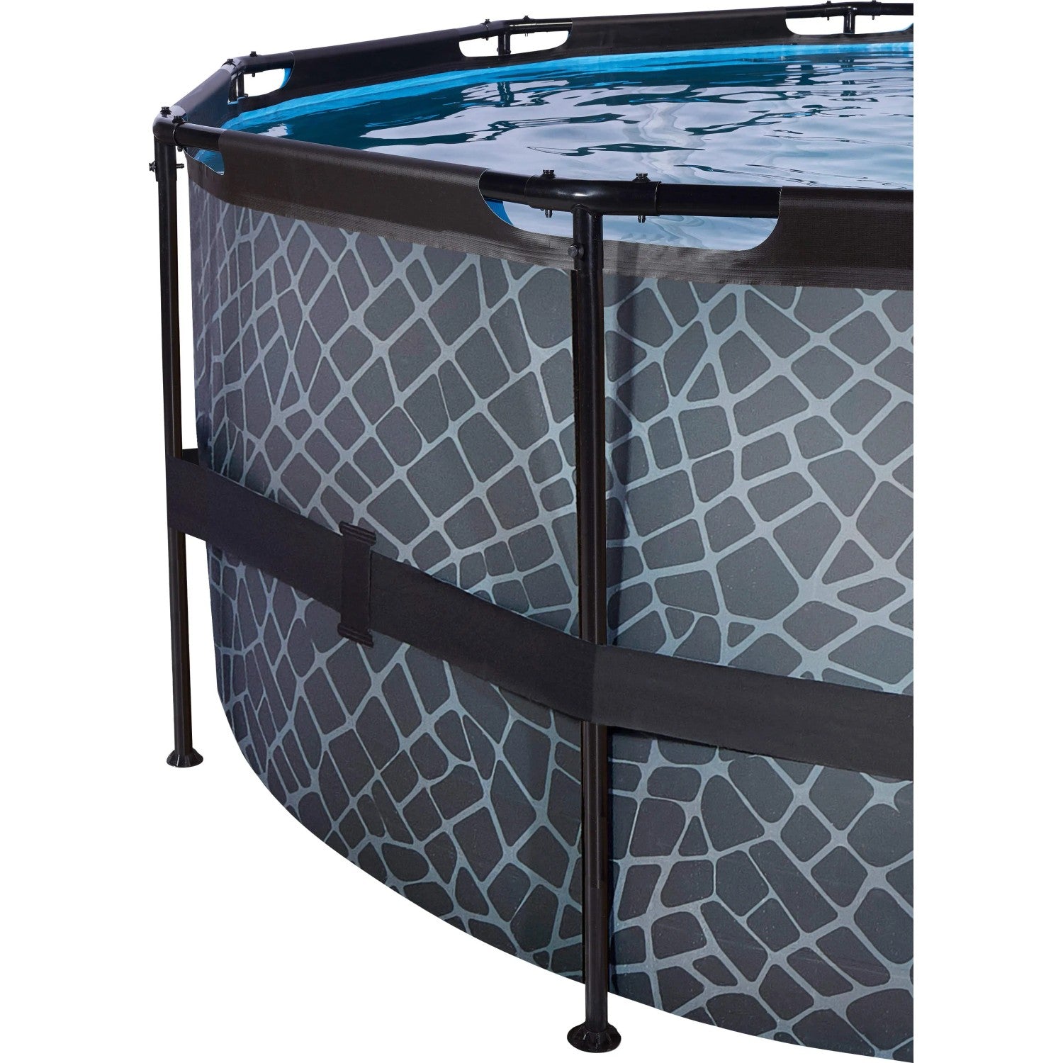 EXIT Stone Pool Grau ø 488 x 122 cm m. Sandfilterpumpe